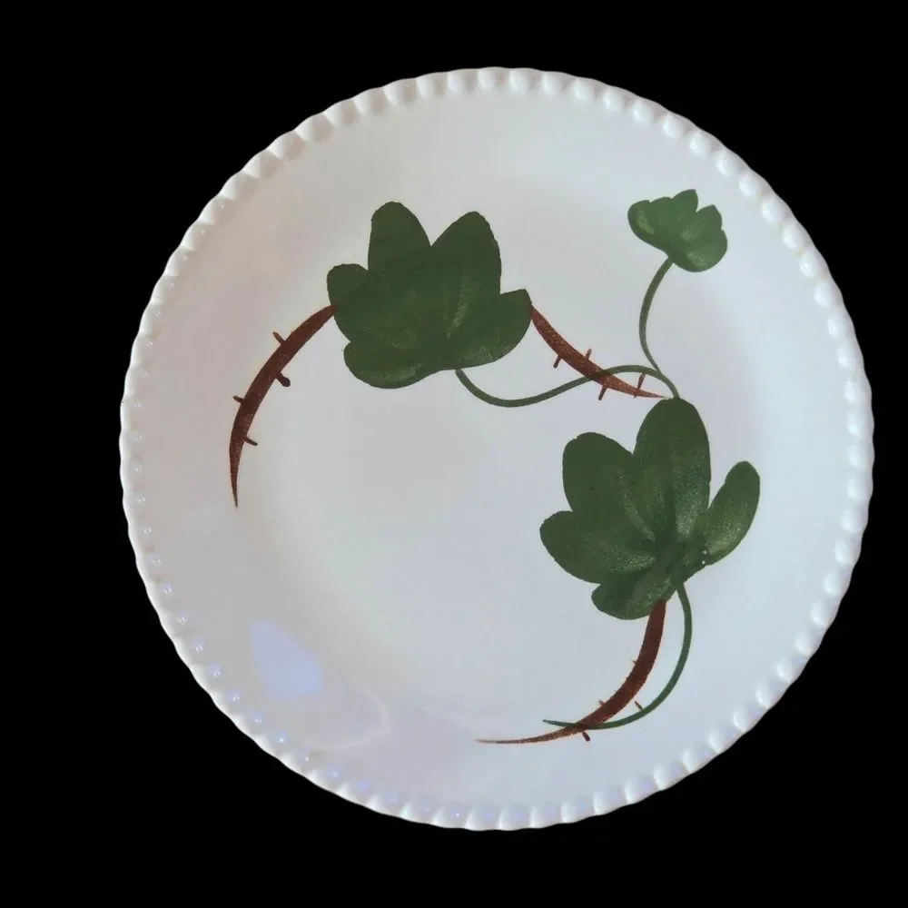 Blue Ridge Southern Ivy Hand Painted Candlewick Edges Set of 4 Bread Plates 7